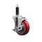 Service Caster 4'' SS Red Poly Swivel 1'' Expanding Stem Caster with Brake SCC-SSEX20S414-PPUB-RED-TLB-1 - alternate 1